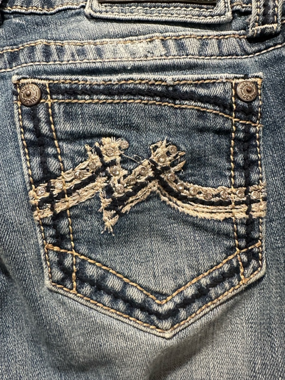Miss Me Lightly Distressed Skinny Blue Jeans Size 29 - Picture 6 of 9